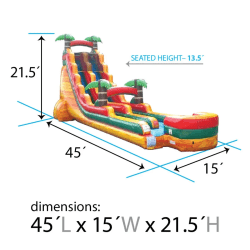 22 FOOT TROPICAL FIRE MARBLE WATER SLIDE